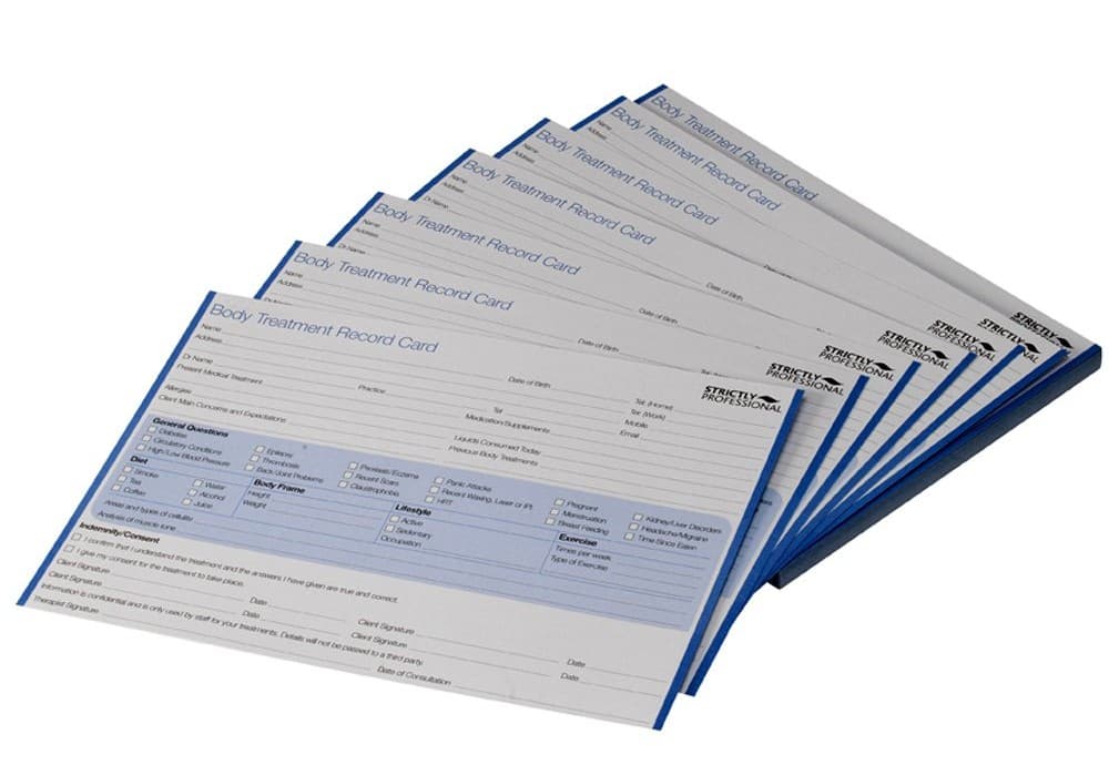 SP - ACCESSORIES - Record Cards - Body Treatment Pk Of 50