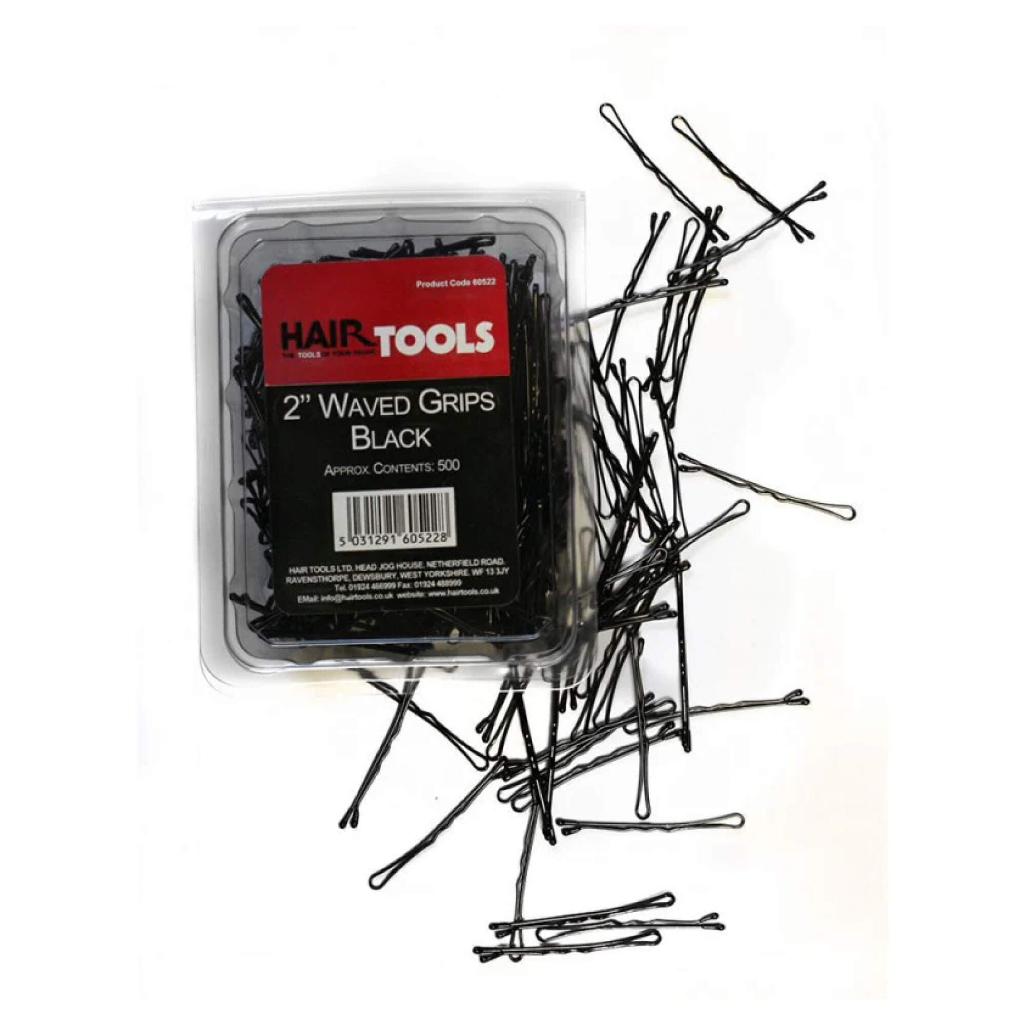 Hair Tools Waved Kirby Grips 2" Black 500pk - Image 2