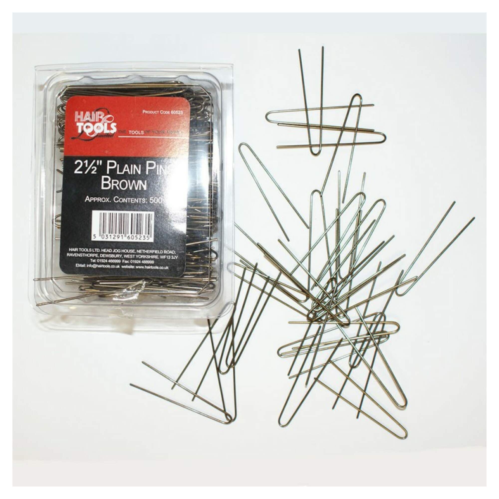 HAIR TOOLS - Pins & Grips - Plain Pins - 2.5" Brown 500pk