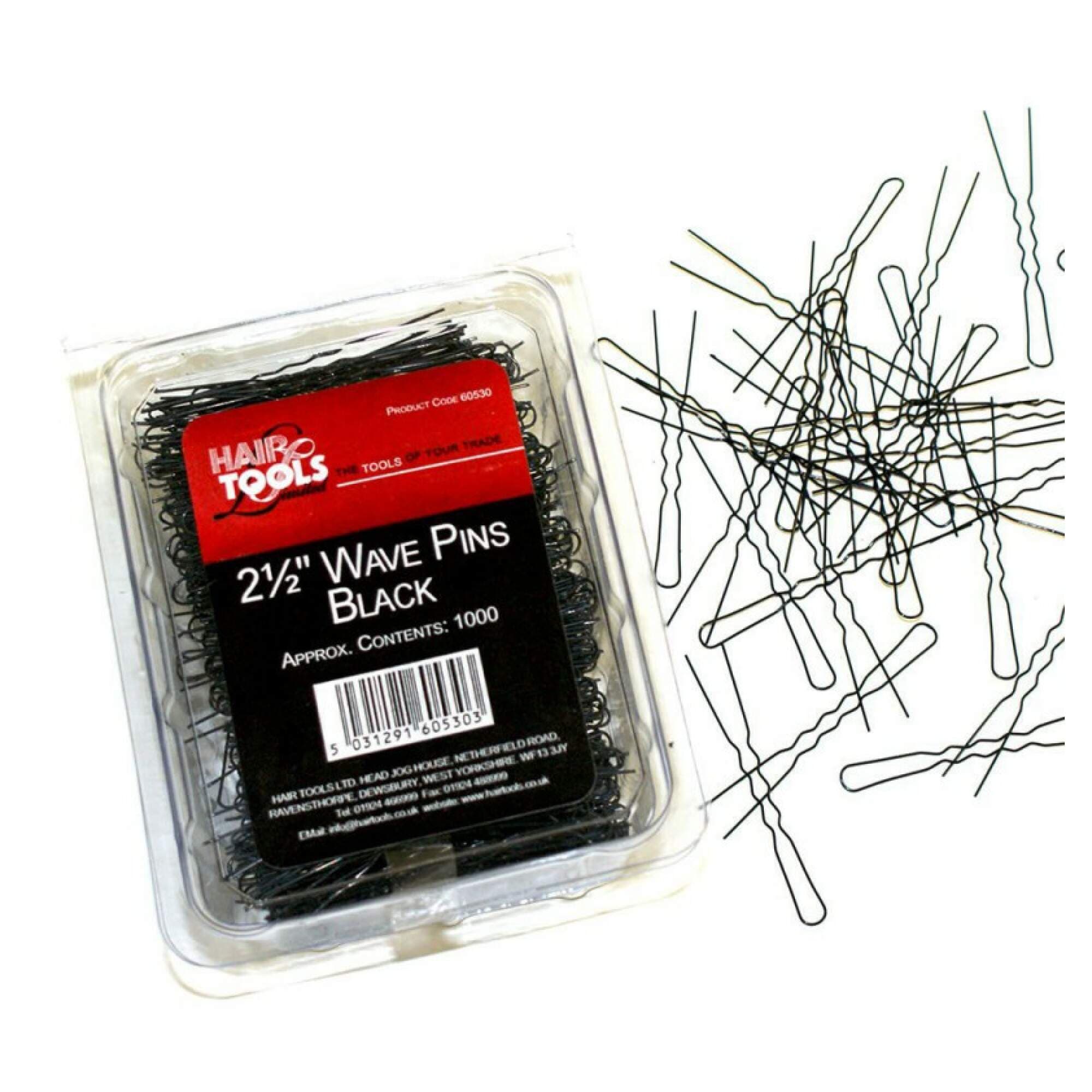 HAIR TOOLS - Pins & Grips - Wave Pins - 2.5" Black 1000pk