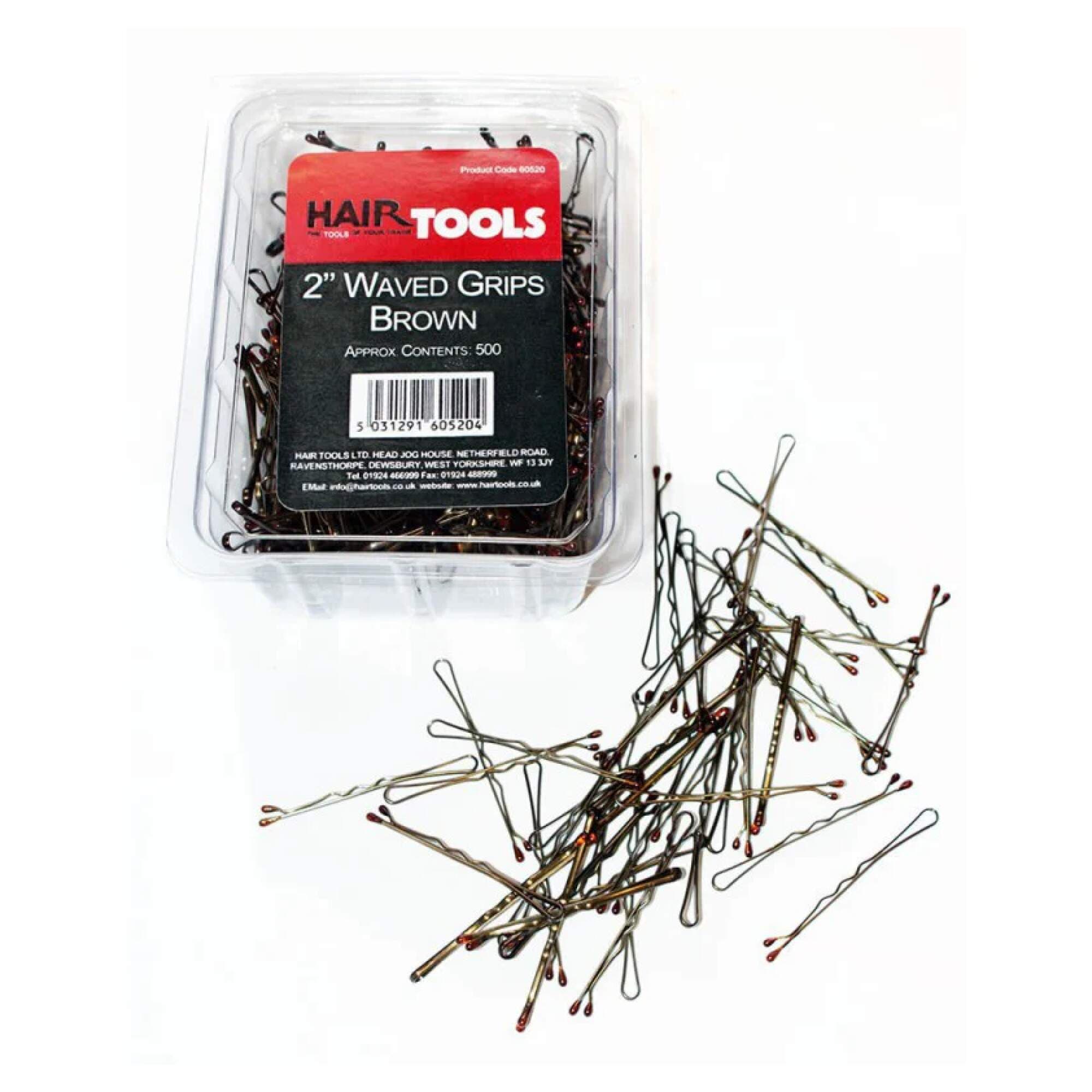 Hair Tools Waved Kirby Grips 2" Brown 500pk - Image 2