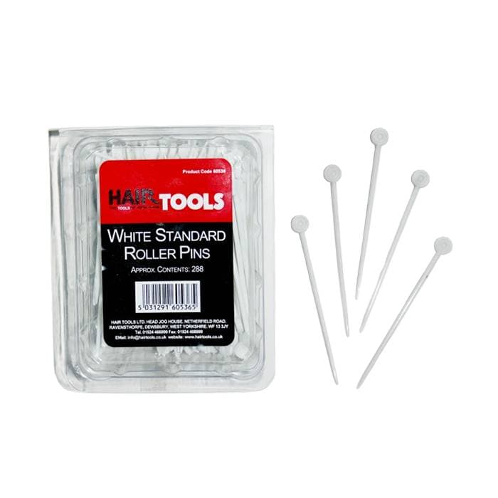 HAIR TOOLS - Pins & Grips - White Roller Pins Standard (288)
