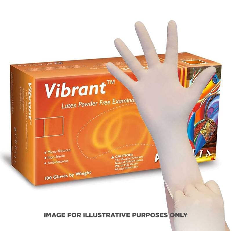 Aurelia Vibrant Latex Powder Free Gloves - Medium