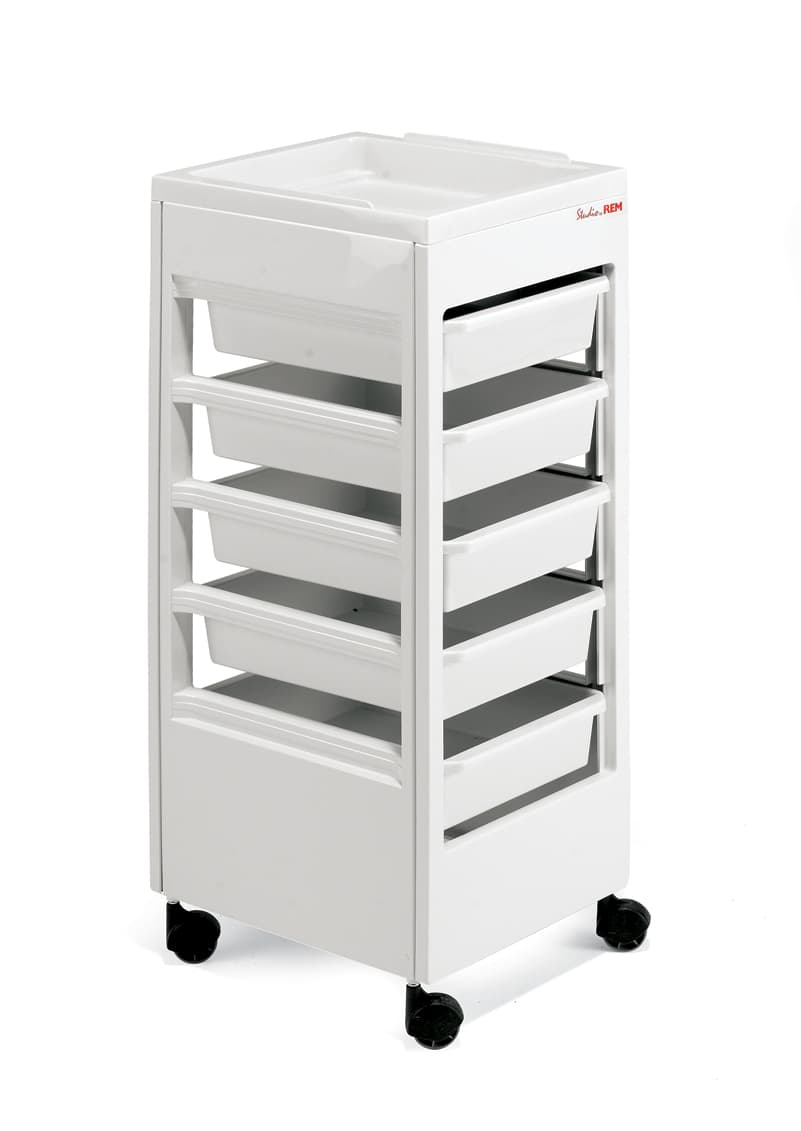 Studio Trolley White With Flat Top Tray