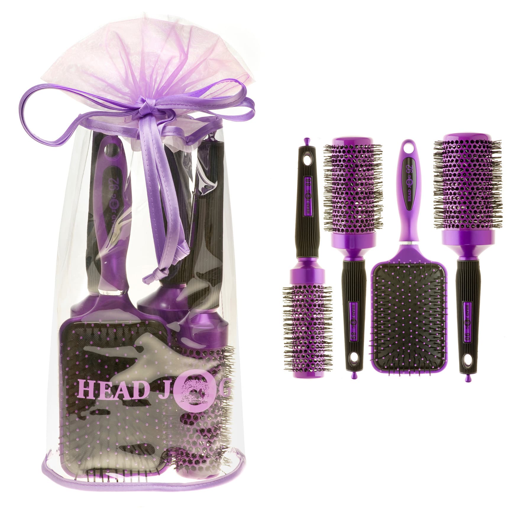 HEAD JOG BRUSH - Oval Purple Brush Set
