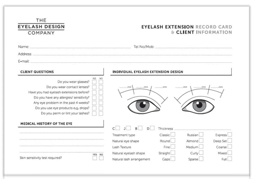 Lash FX - Accessories - Record Cards (pack of 50)