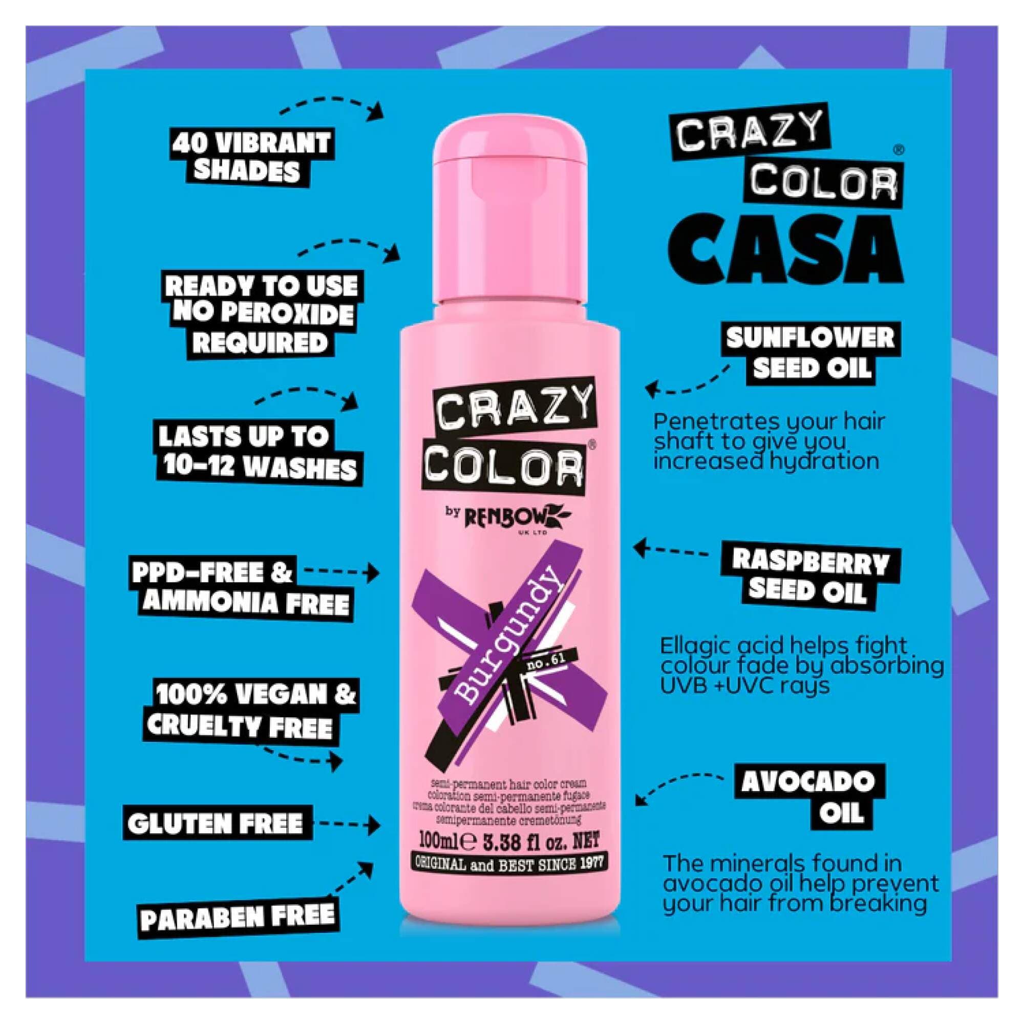 Crazy Color - Vibrant Shades - Burgundy (61) - Image 2