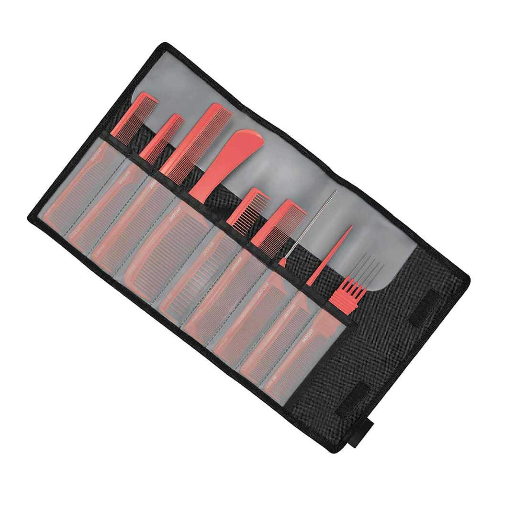 Jaguar A-Line Comb Set & Pouch - Metallic Red