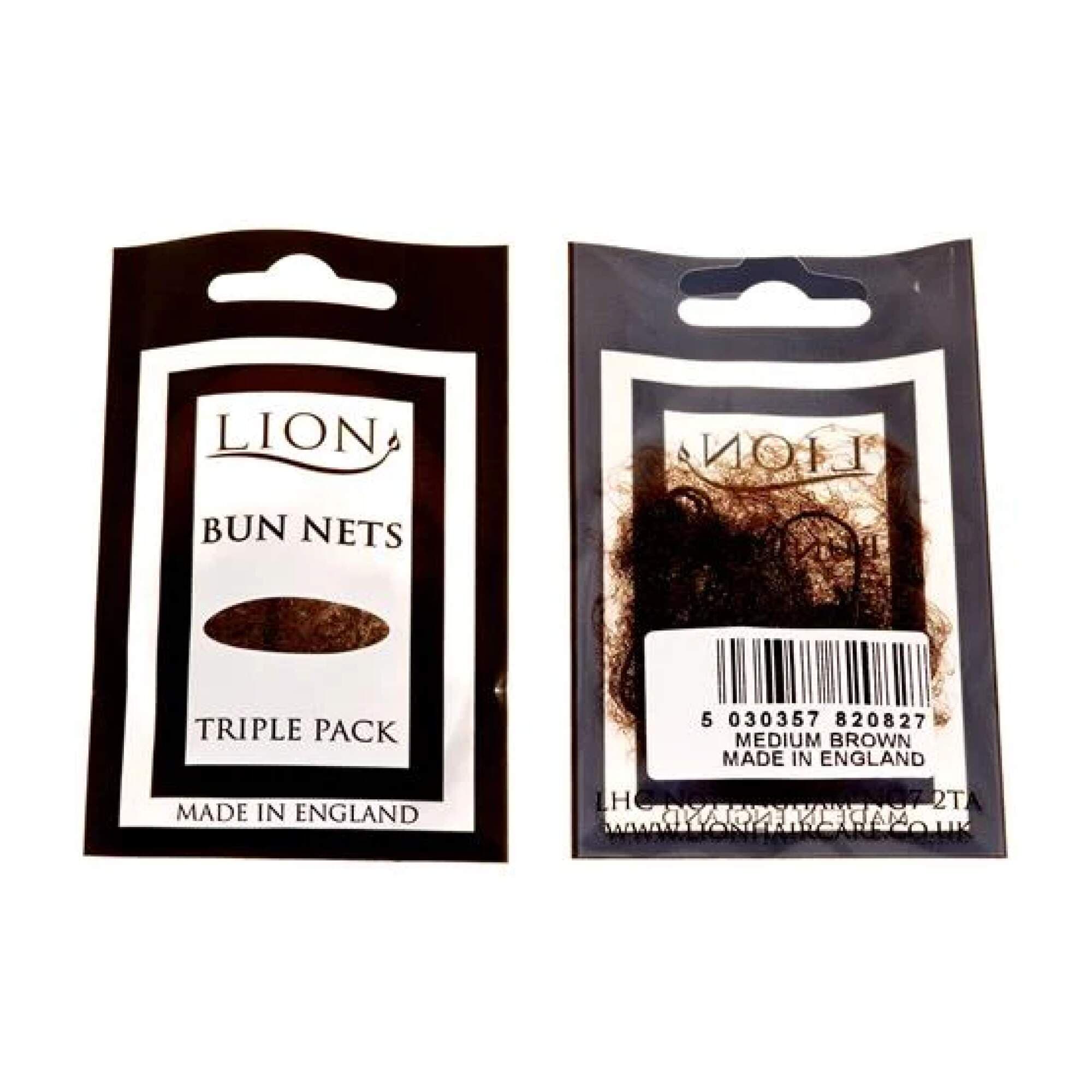 Lion Bun Nets - Mid Brown (12 x 3pc)