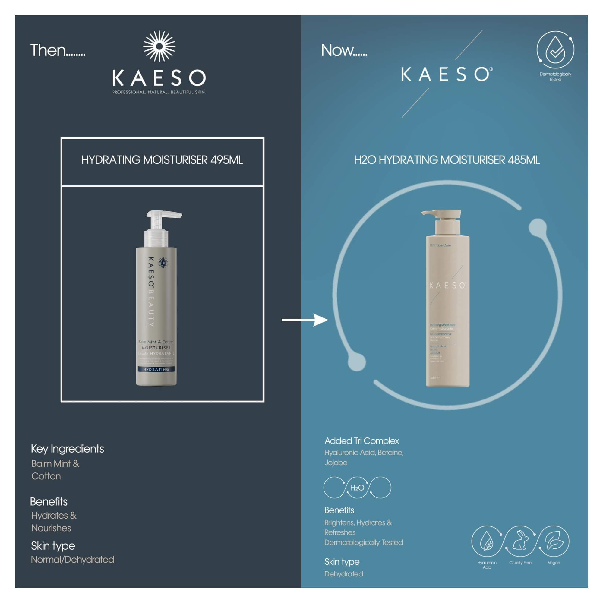 KAESO SKINCARE - H20 Hydrating  Moisturiser 485ml