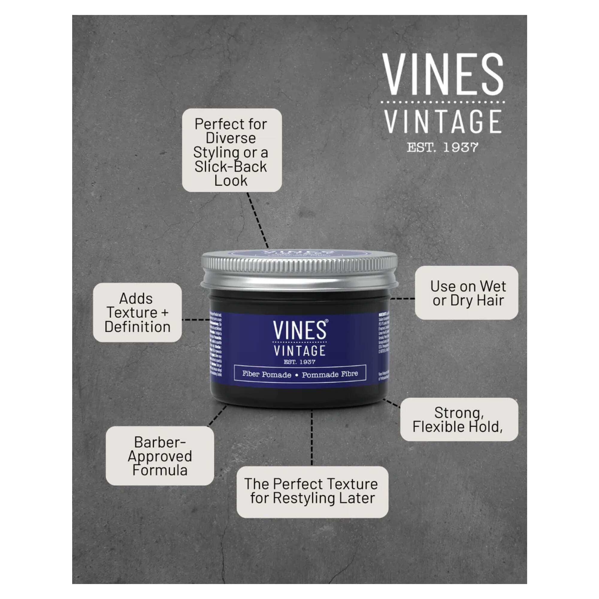 VINES VINTAGE - BARBER RANGE - Fiber Pomade 125ml - Image 2