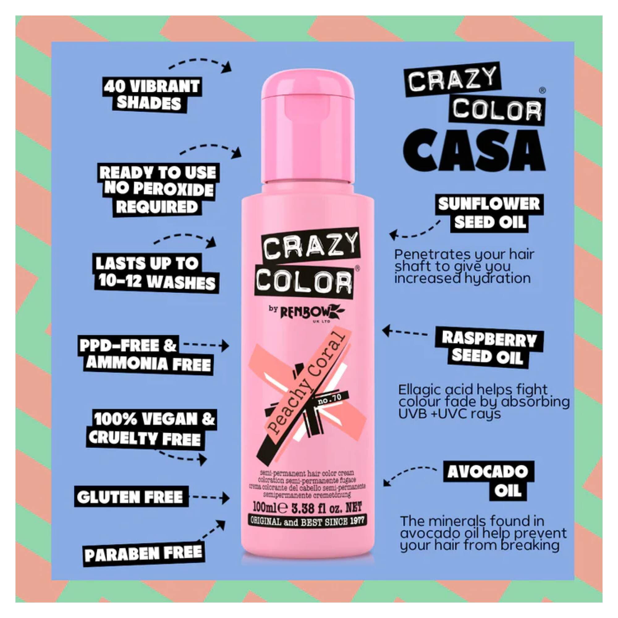 Crazy Color - Vibrant Shades - Peachy Coral (70) - Image 2