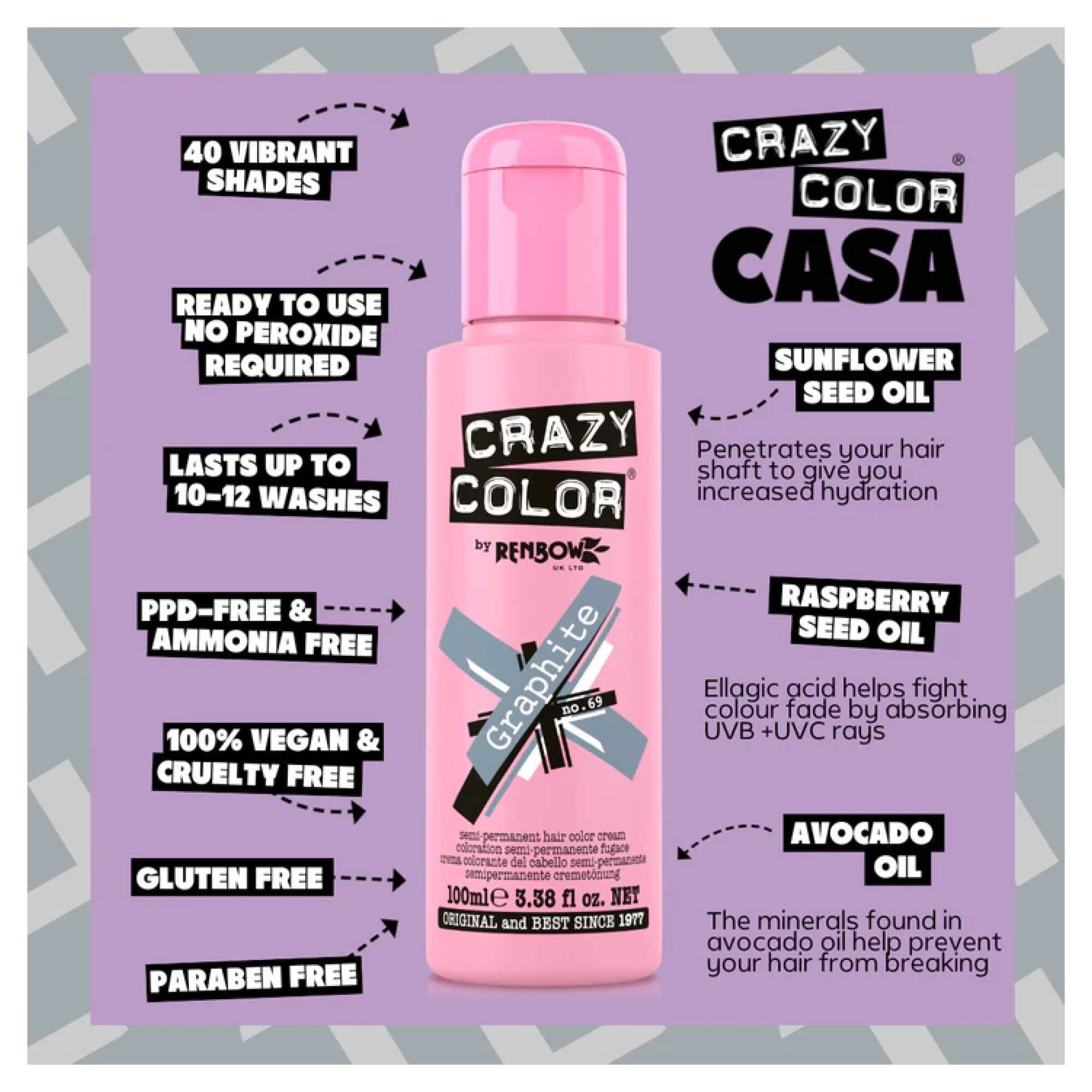 Crazy Color - Vibrant Shades - Graphite (69) - Image 2