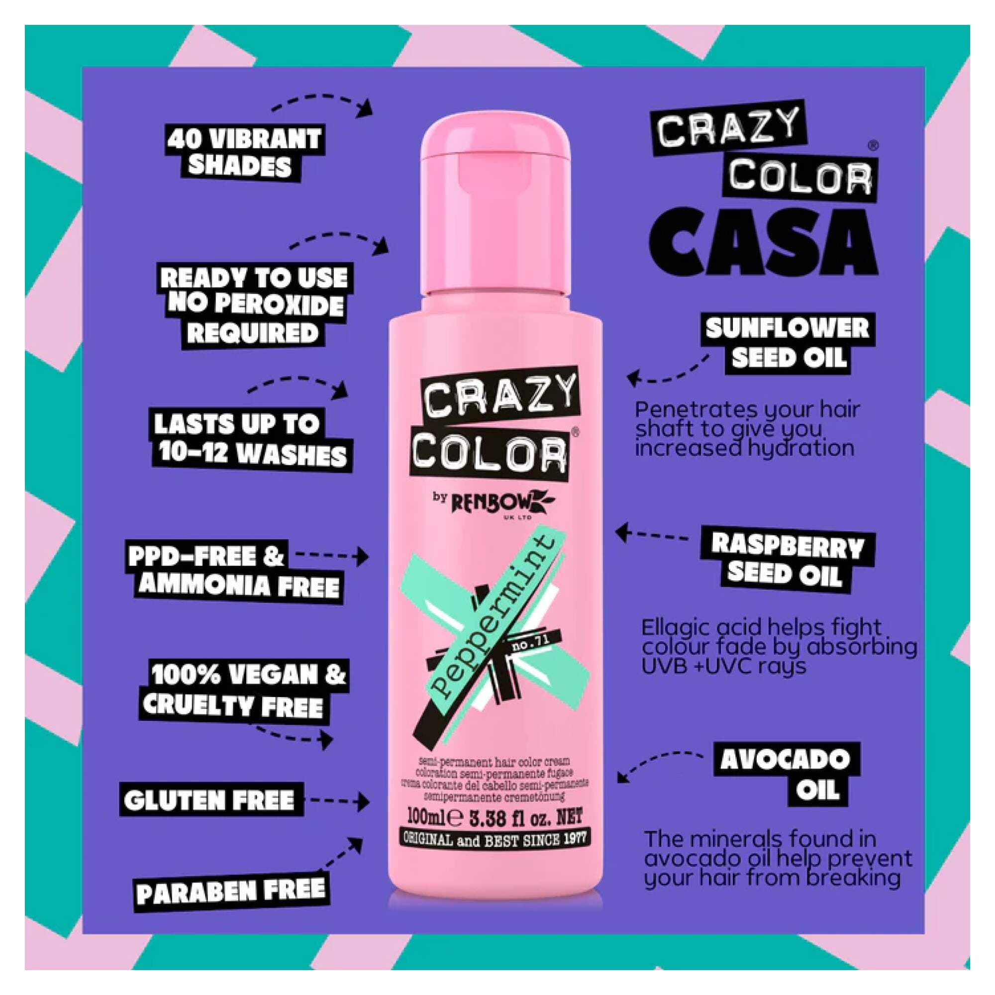 Crazy Color - Vibrant Shades - Peppermint (71) - Image 2