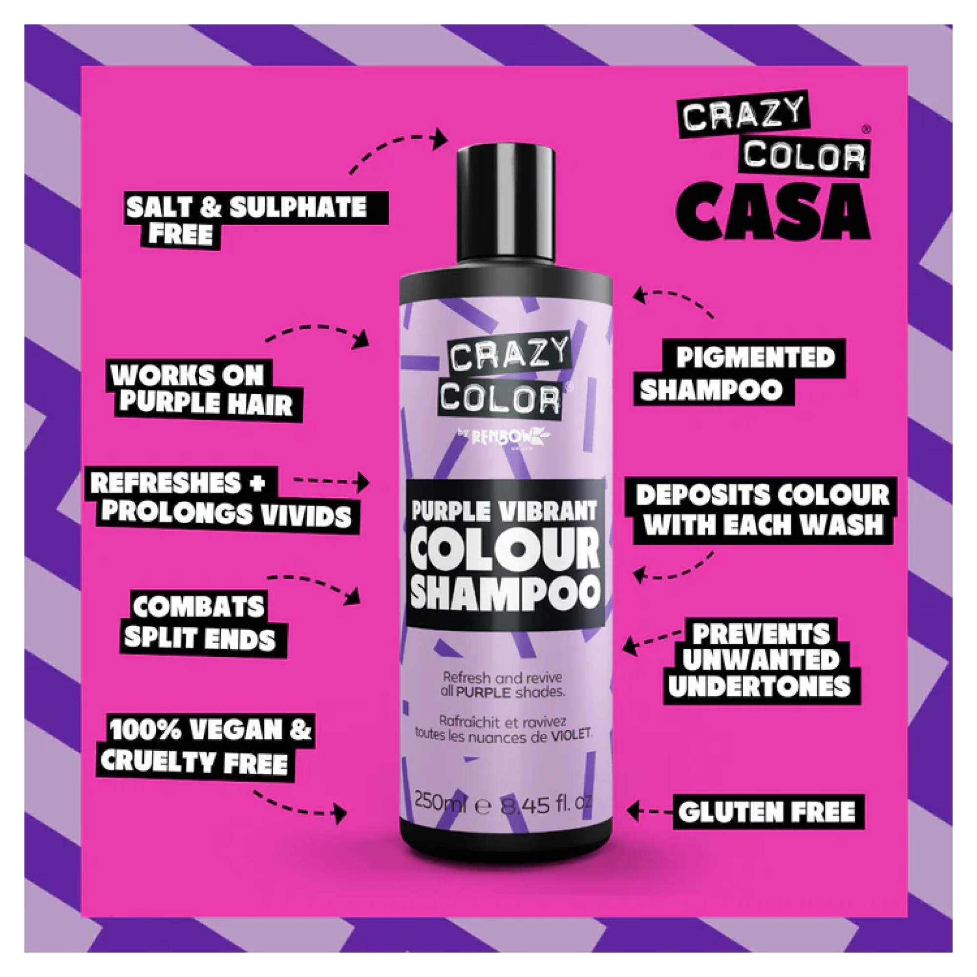 Crazy Color - Haircare - Vibrant Color Shampoo - Purple - Image 3