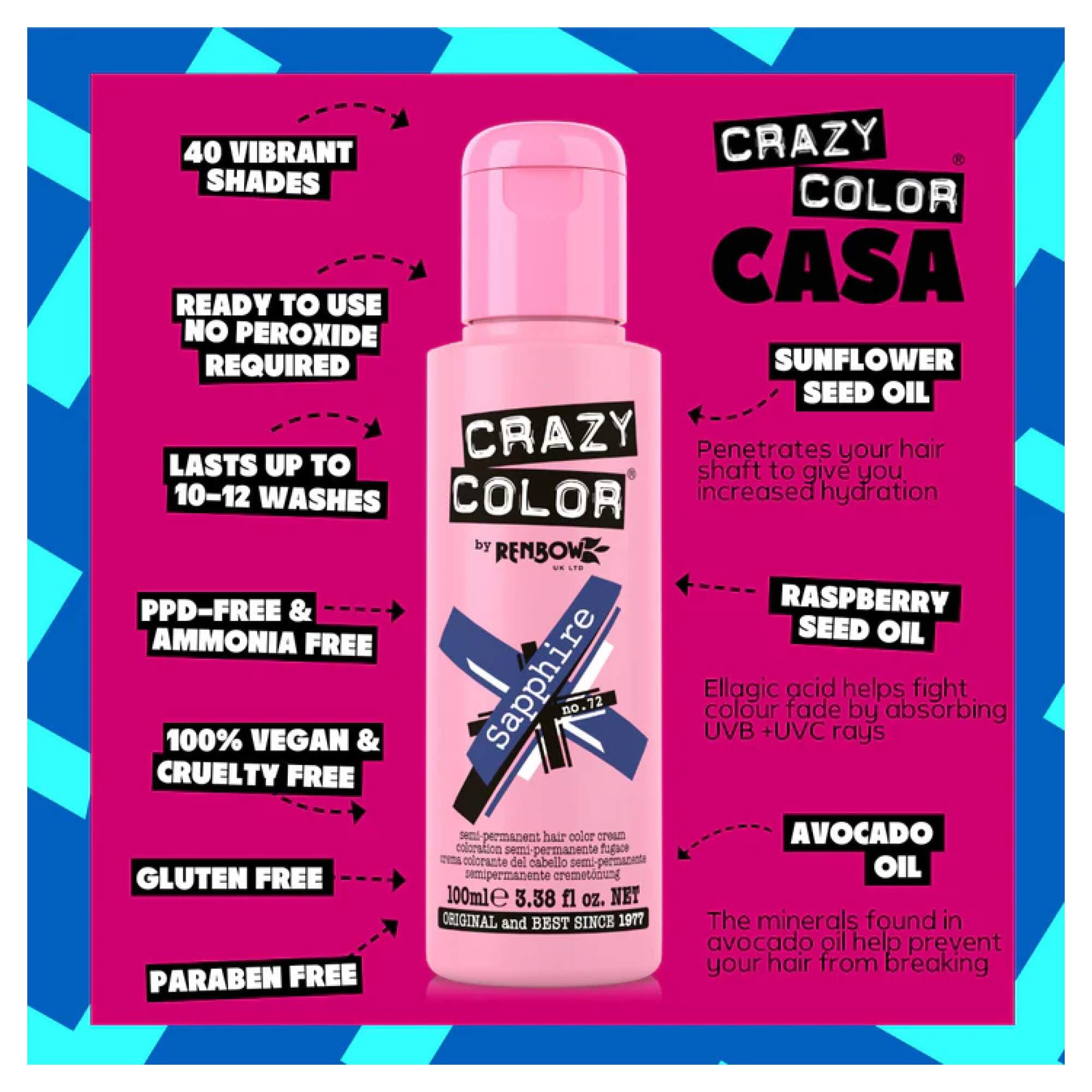 Crazy Color - Vibrant Shades - Sapphire (72) - Image 2