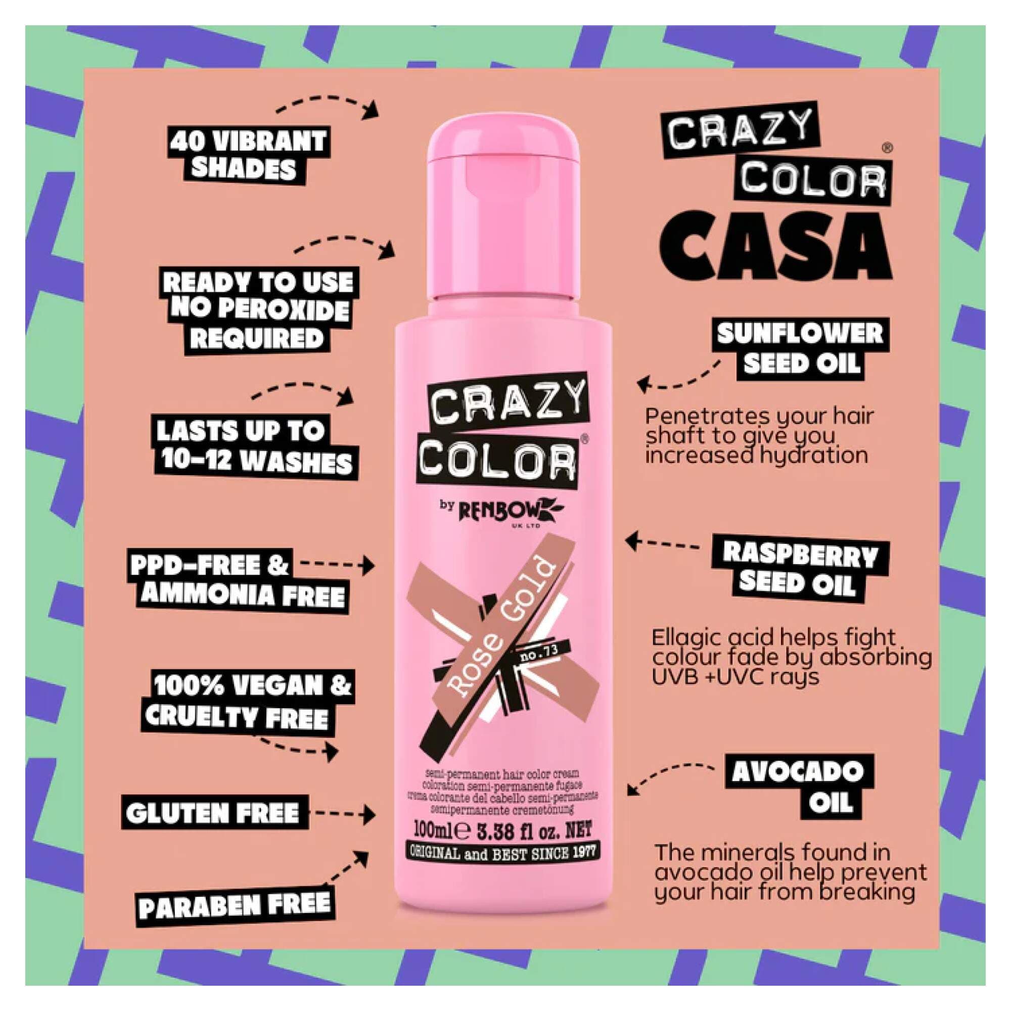 Crazy Color - Vibrant Shades - Rose Gold (73) - Image 2