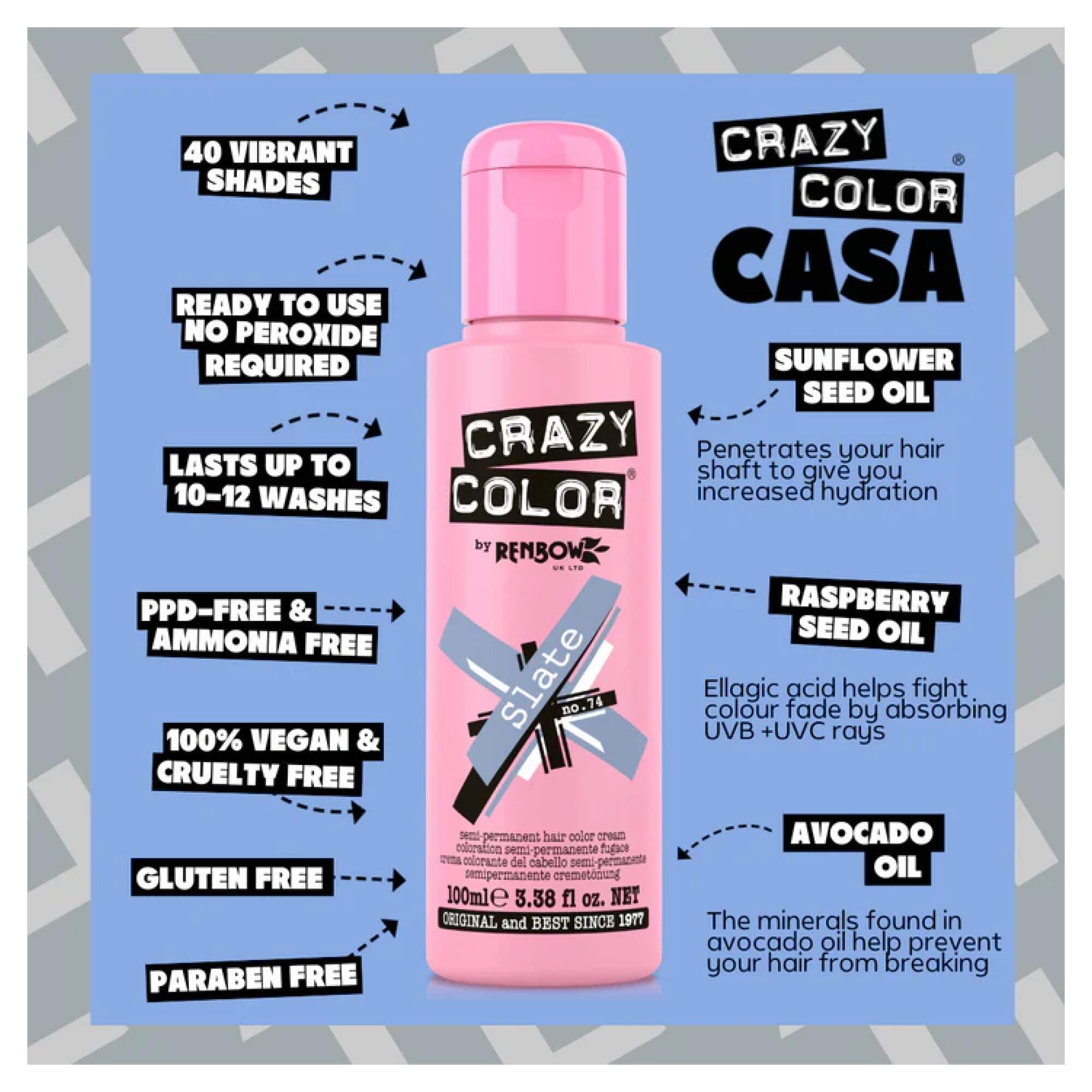 Crazy Color - Vibrant Shades - Slate (74) - Image 2