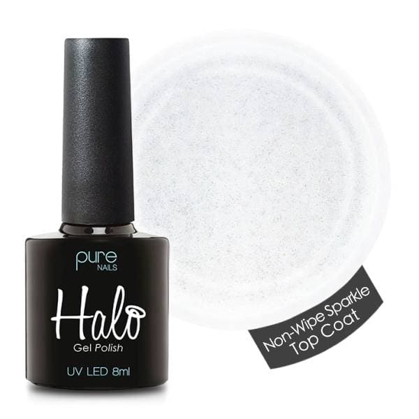 HALO GEL POLISH -- Top Coat Non Wipe Sparkle 8ml