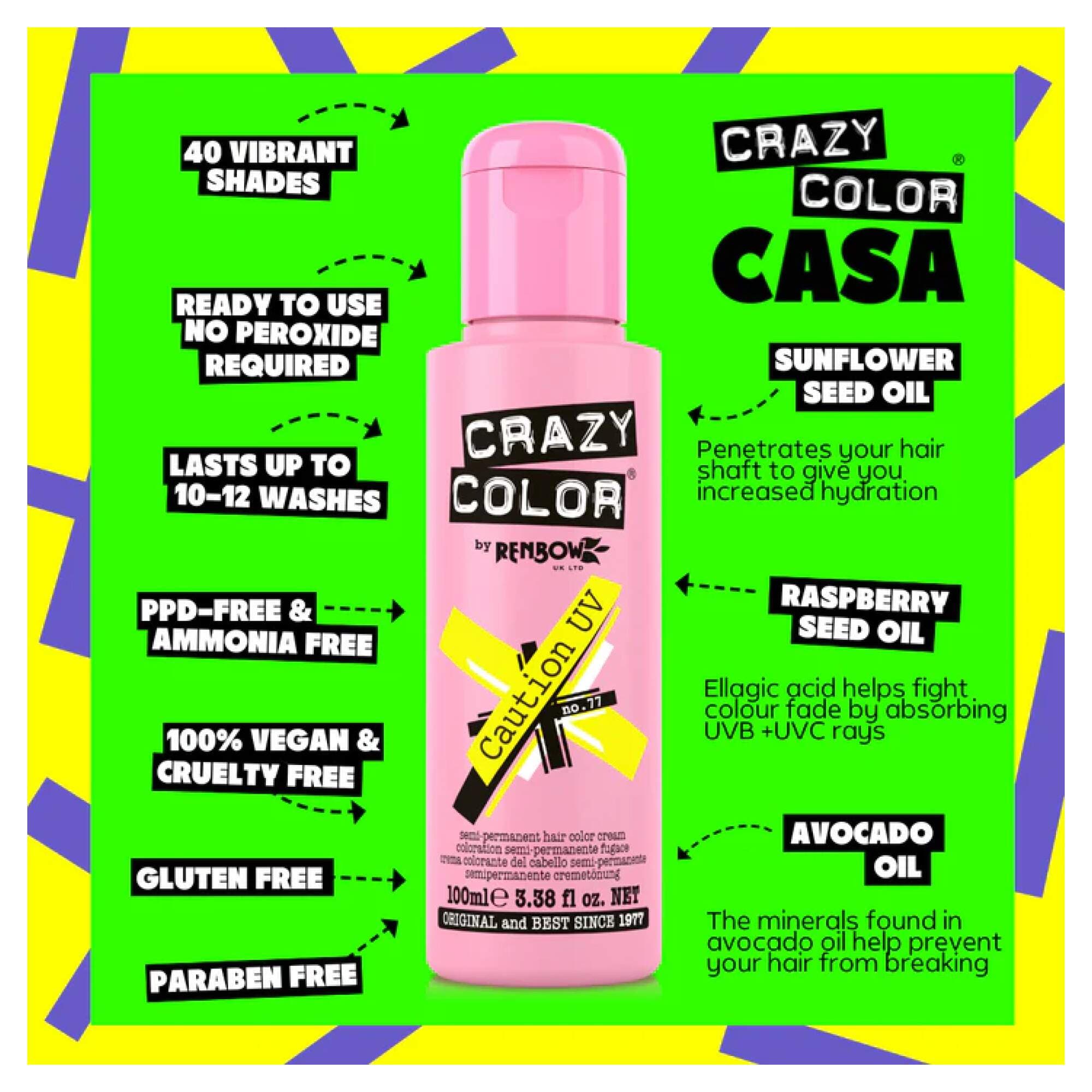 Crazy Color - Vibrant Shades - Caution UV (77) - Image 2