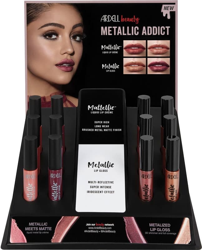 Ardell - Metallic Lip Gloss Display(12 PCE)