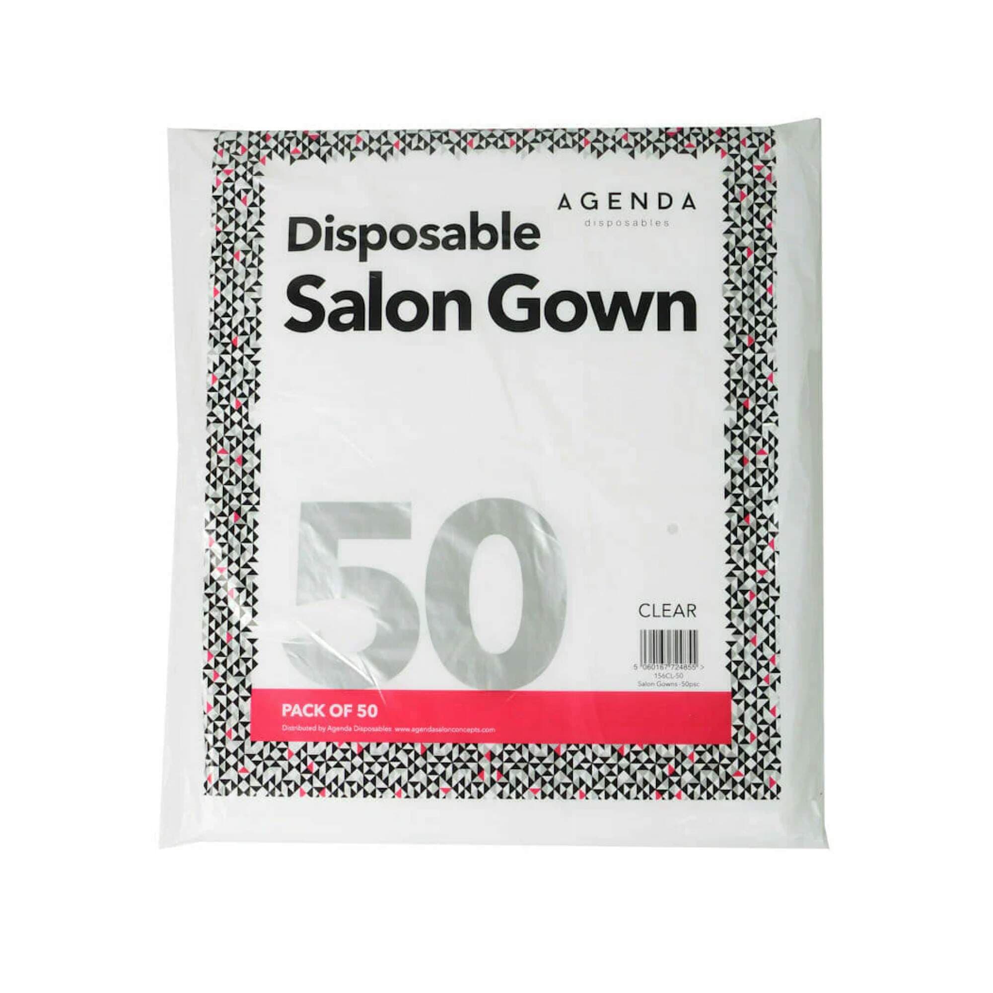 AGENDA - DISPOSABLES -  Polythene Salon Gown - Clear - Image 2