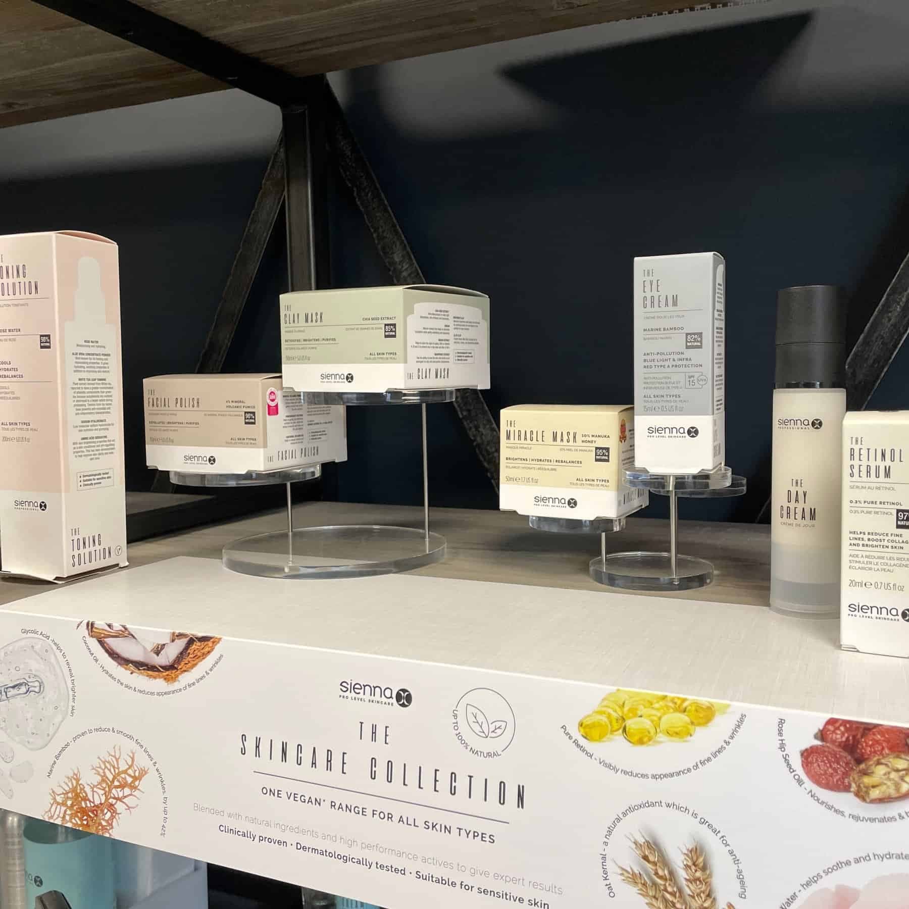 SIENNA X - SKINCARE MARKETING - Shelf Wedge Talker