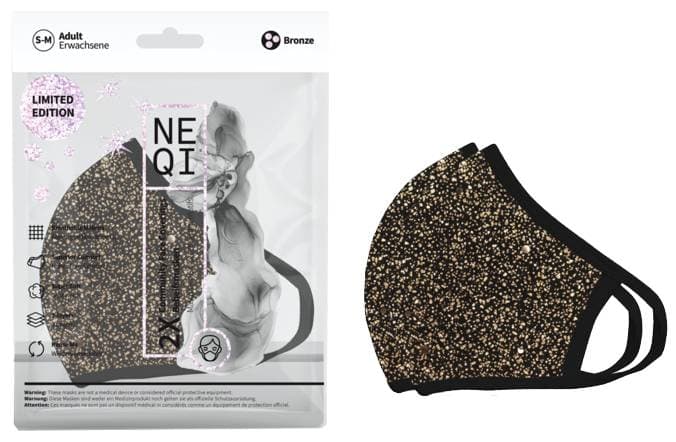NEQI Face Coverings - Bronze Glitter Small/Medium