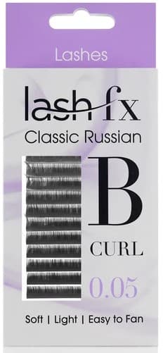 Lash FX - Tray Lashes Russian - B Curl Super Fine (0.05) 10mm