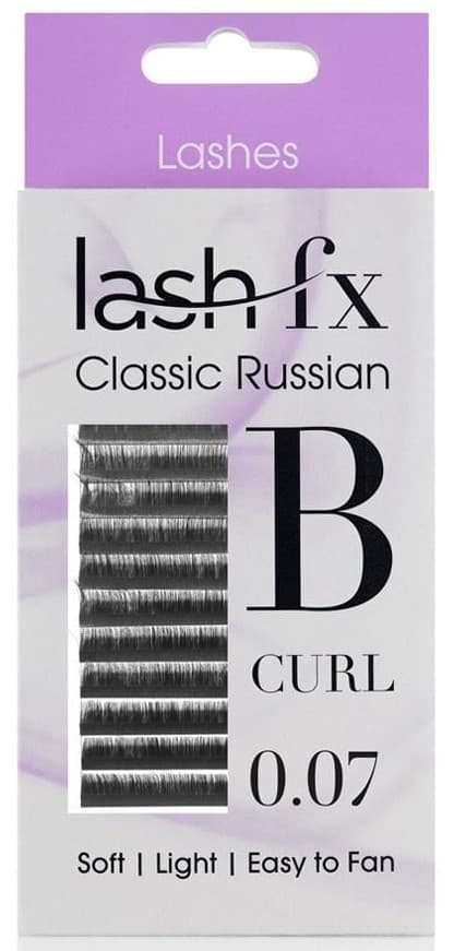 Lash FX - Tray Lashes Russian - B Curl Extra Fine (0.07) 15mm