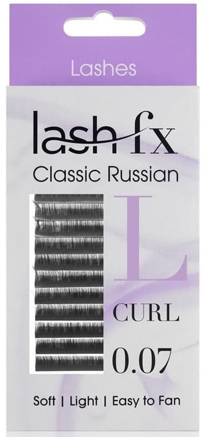 Lash FX - Tray Lashes Russian - L Curl Extra Fine (0.07) 12mm