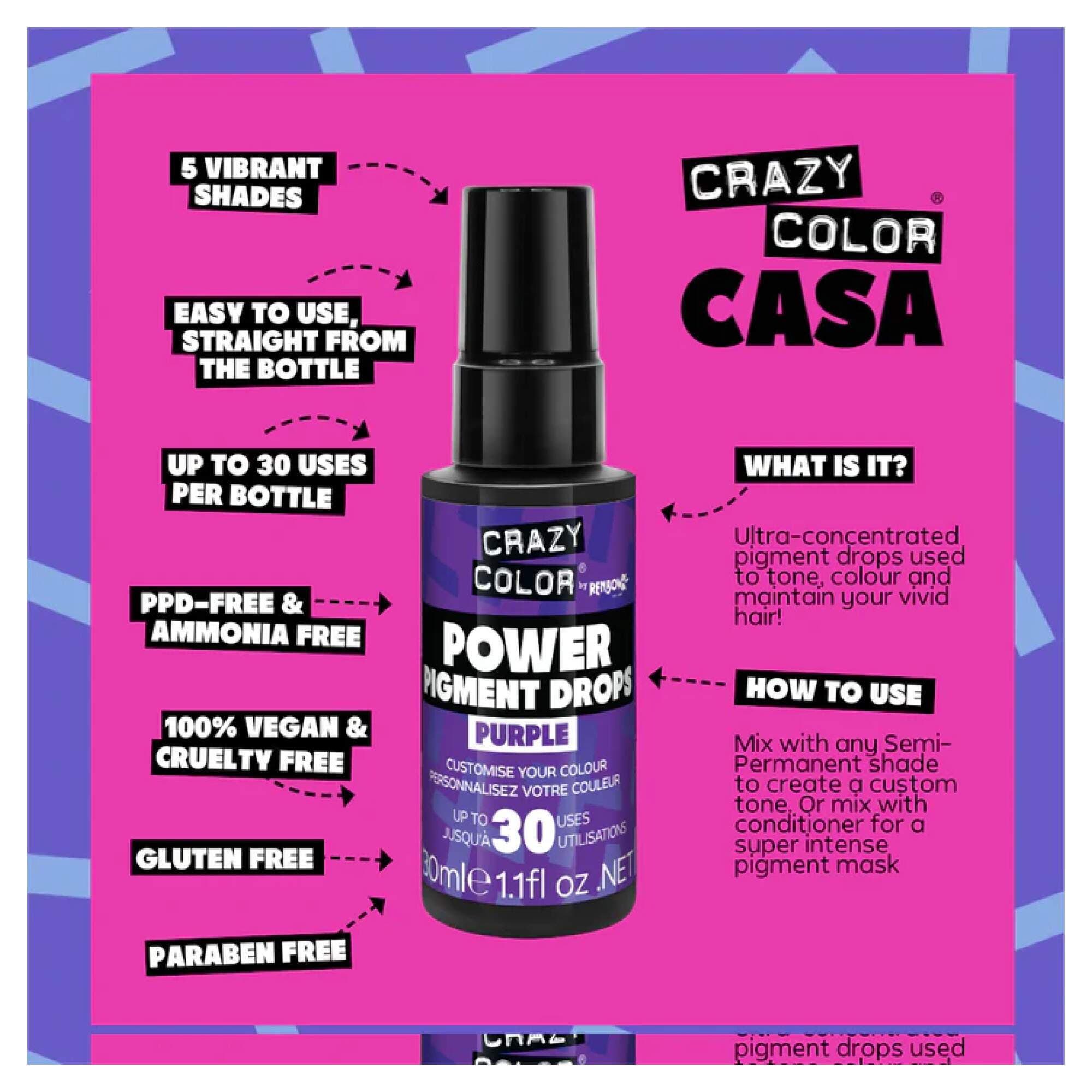 Crazy Color - Pure Pigment Drops - Purple - Image 2