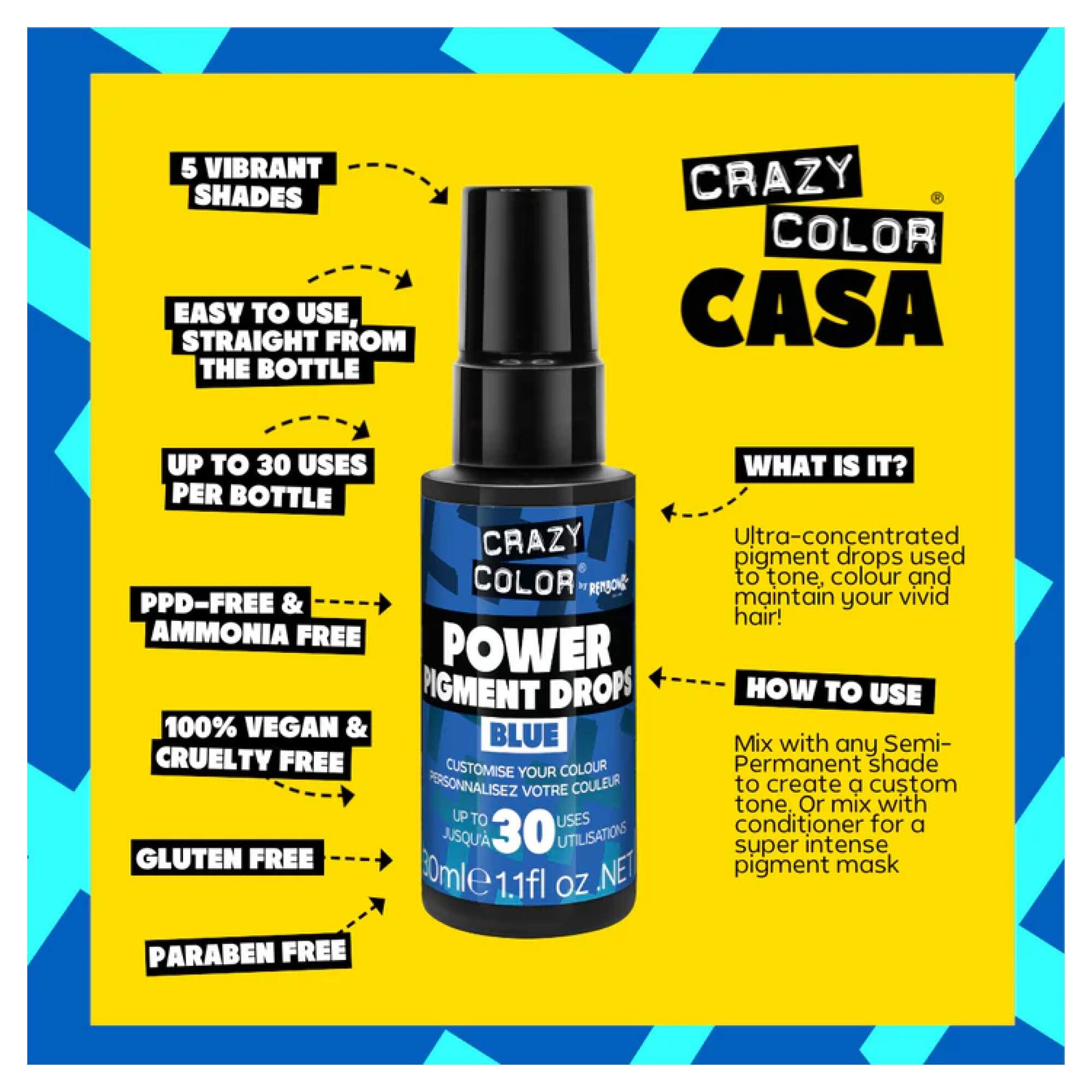 Crazy Color - Pure Pigment Drops - Blue - Image 2