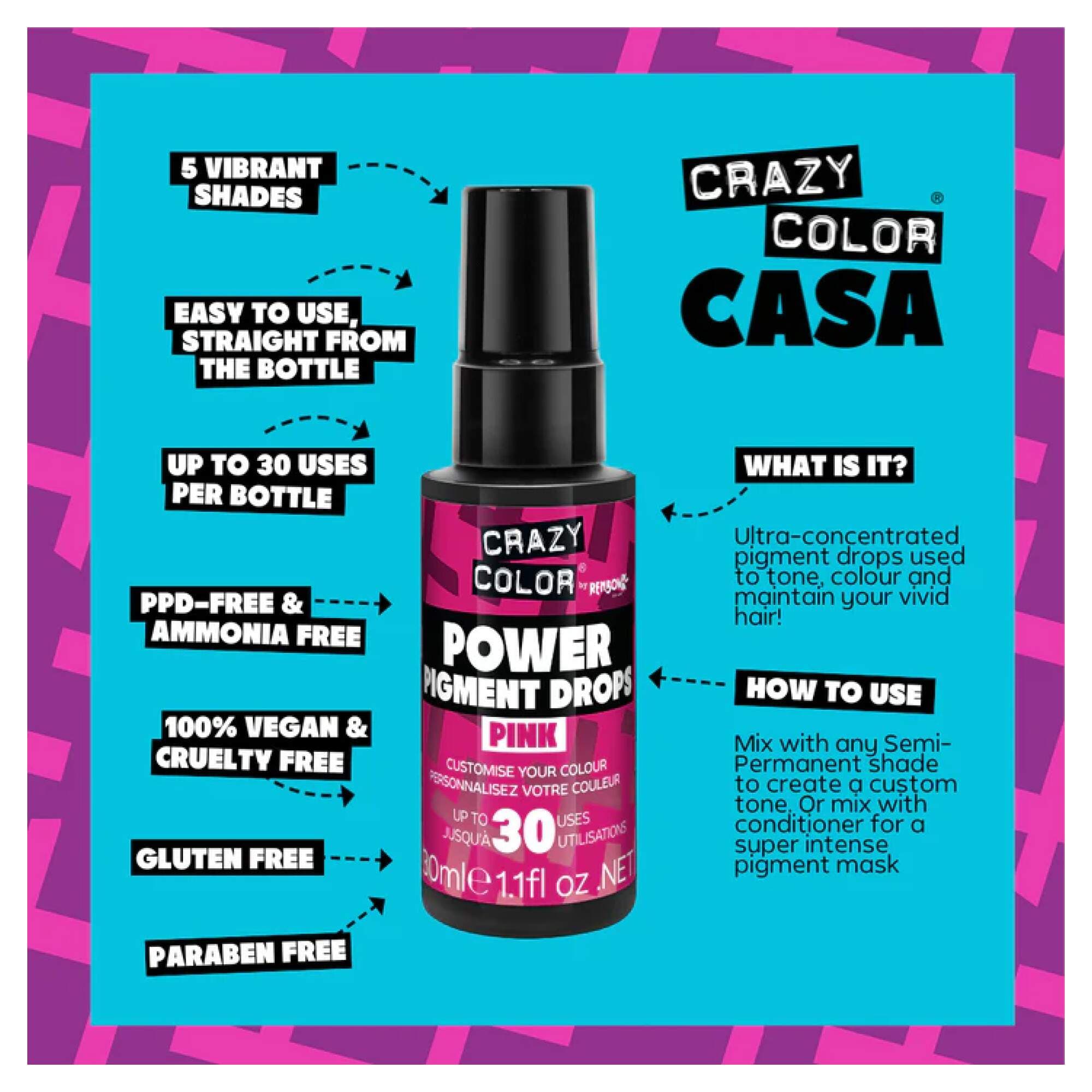 Crazy Color - Pure Pigment Drops - Pink - Image 2