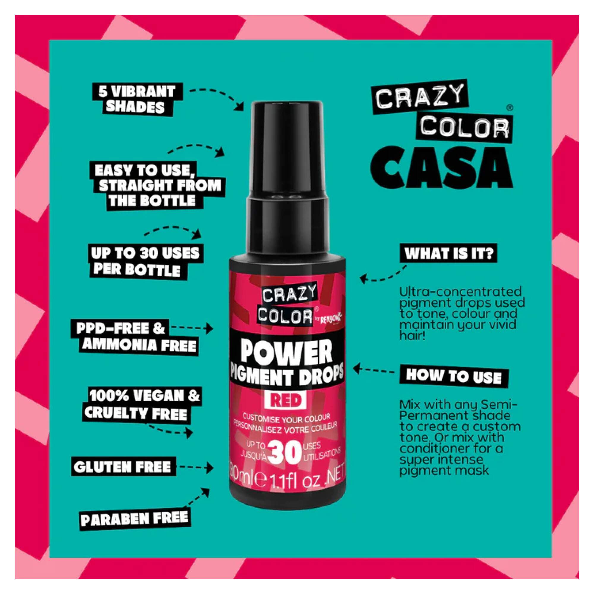 Crazy Color - Pure Pigment Drops - Red - Image 2