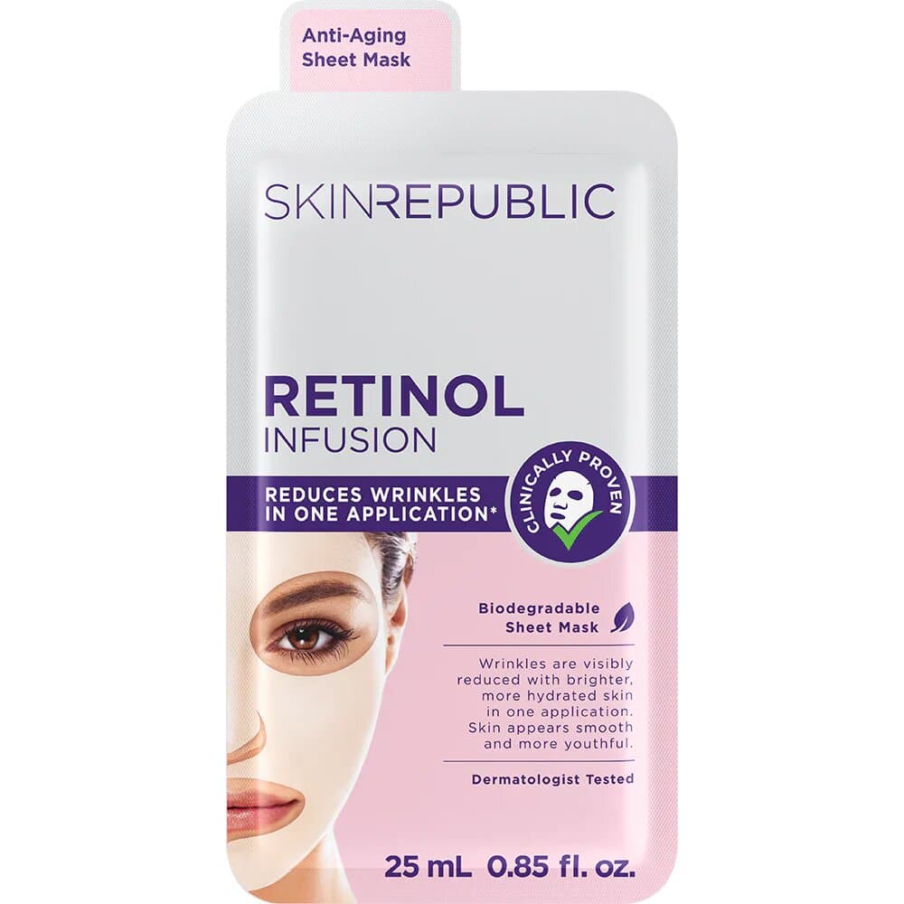 SKIN REPUBLIC - FACE SHEET MASK - Retinol Infusion - Anti-Aging