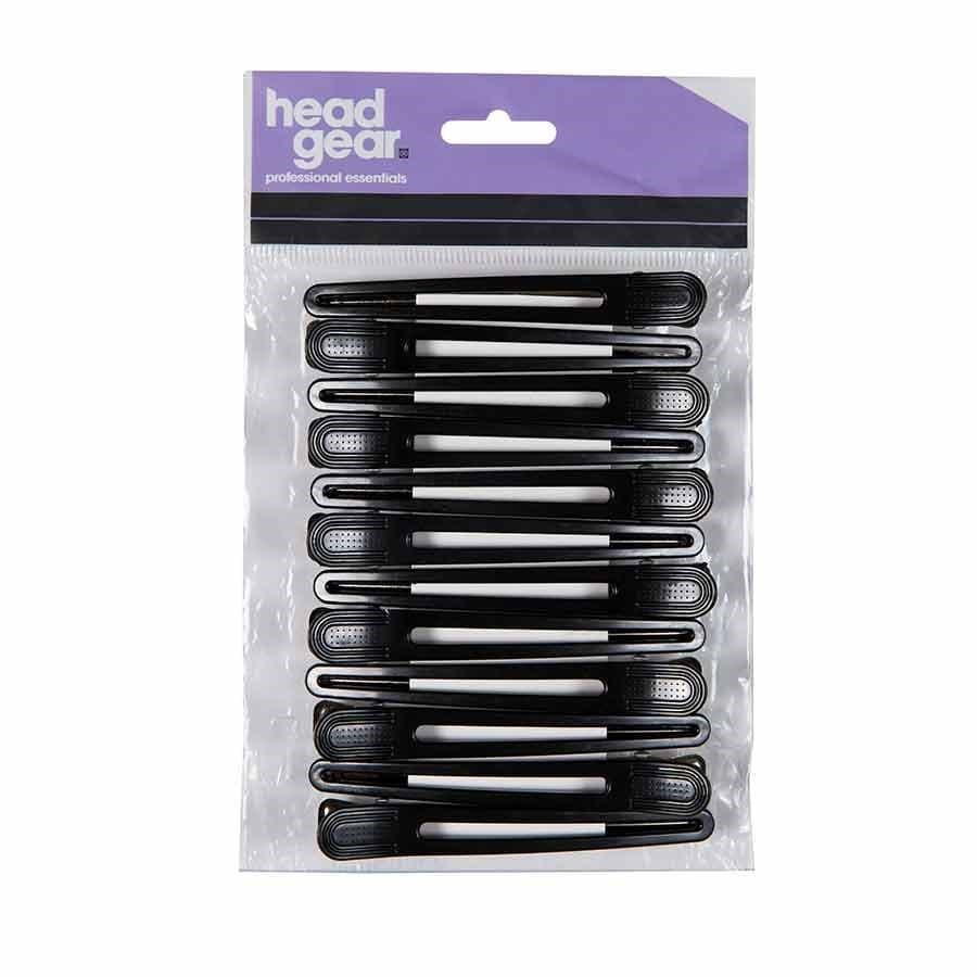 HEAD GEAR - CLIPS - Hair Clips - Black Abs (6Pk)