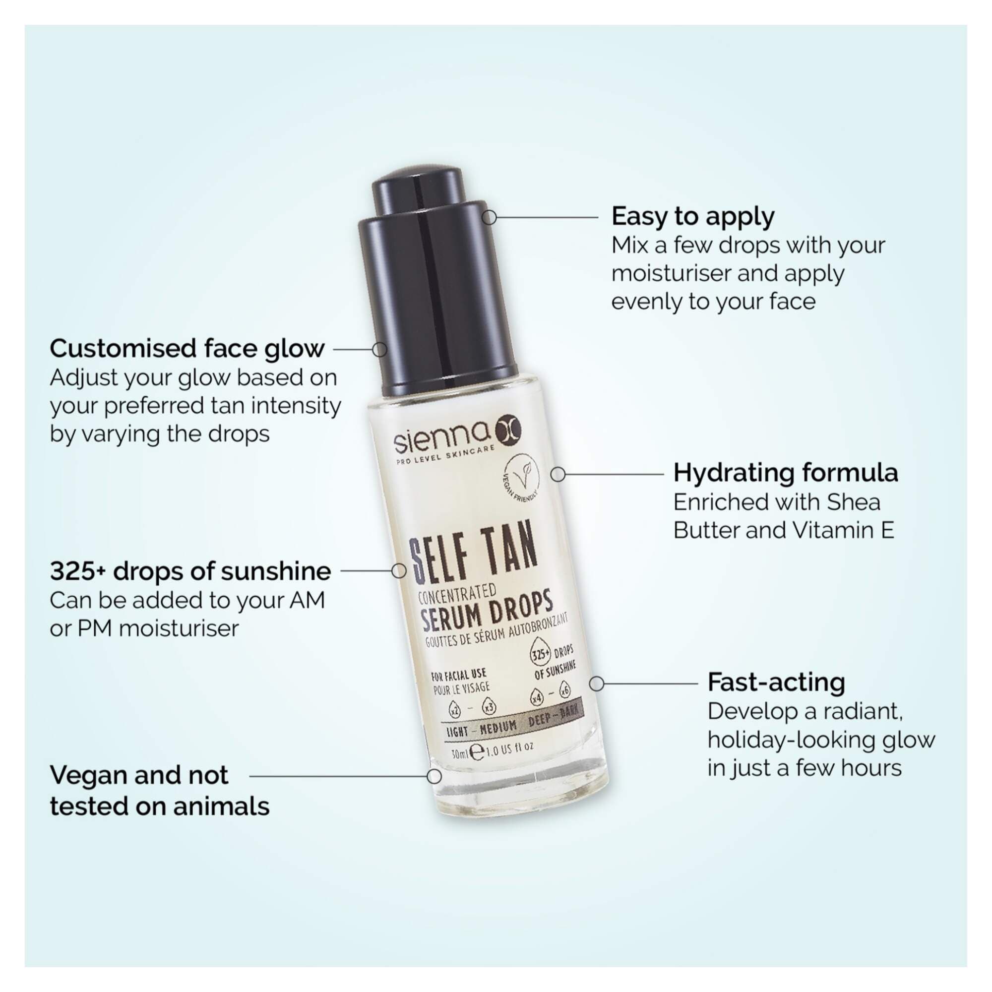 SIENNA X TAN - RETAIL - SELF TAN Concentrated Serum Drops - 30ml - Image 2