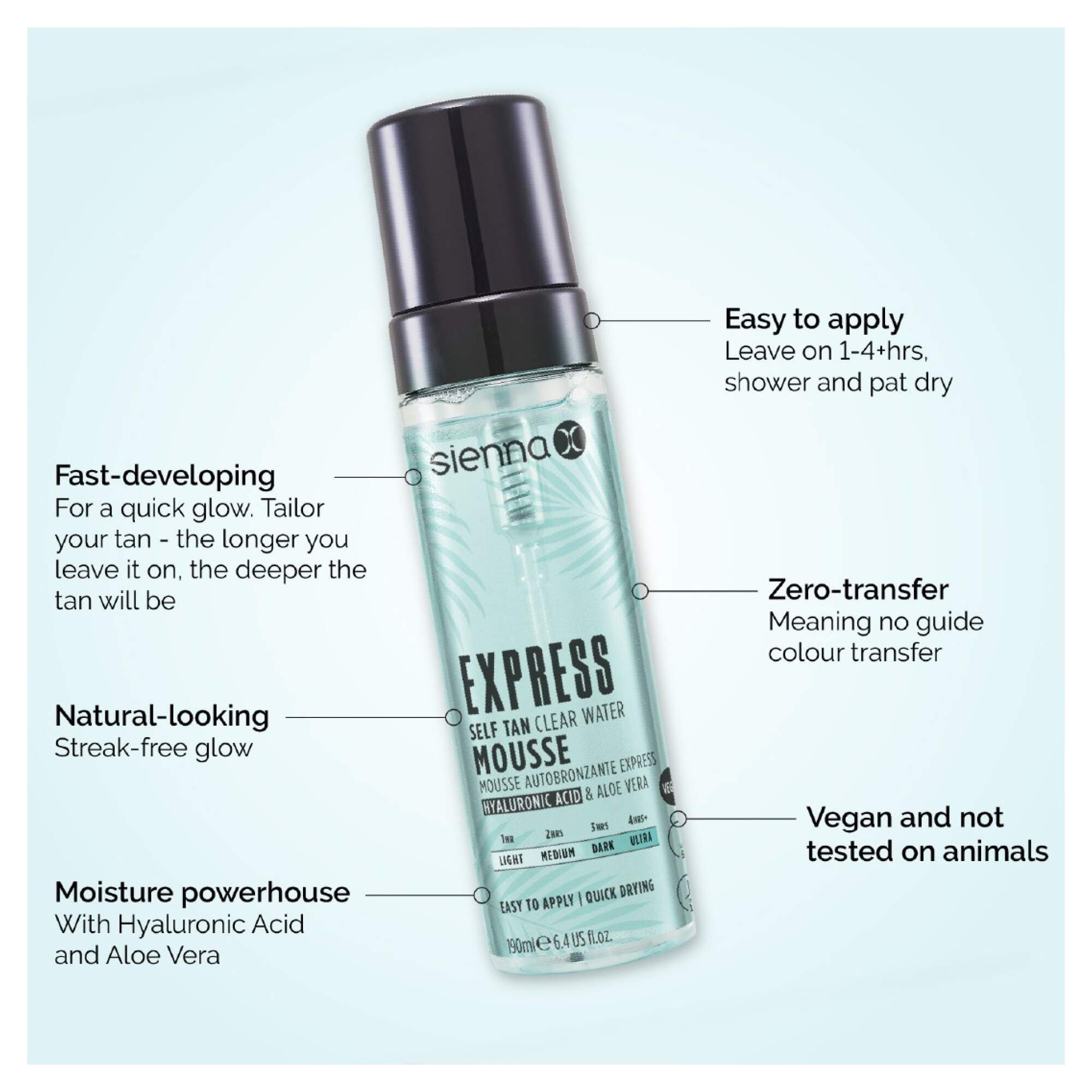 SIENNA X TAN - RETAIL - Ultra Dark Clear Self Tan Mousse - 190ml - Image 3