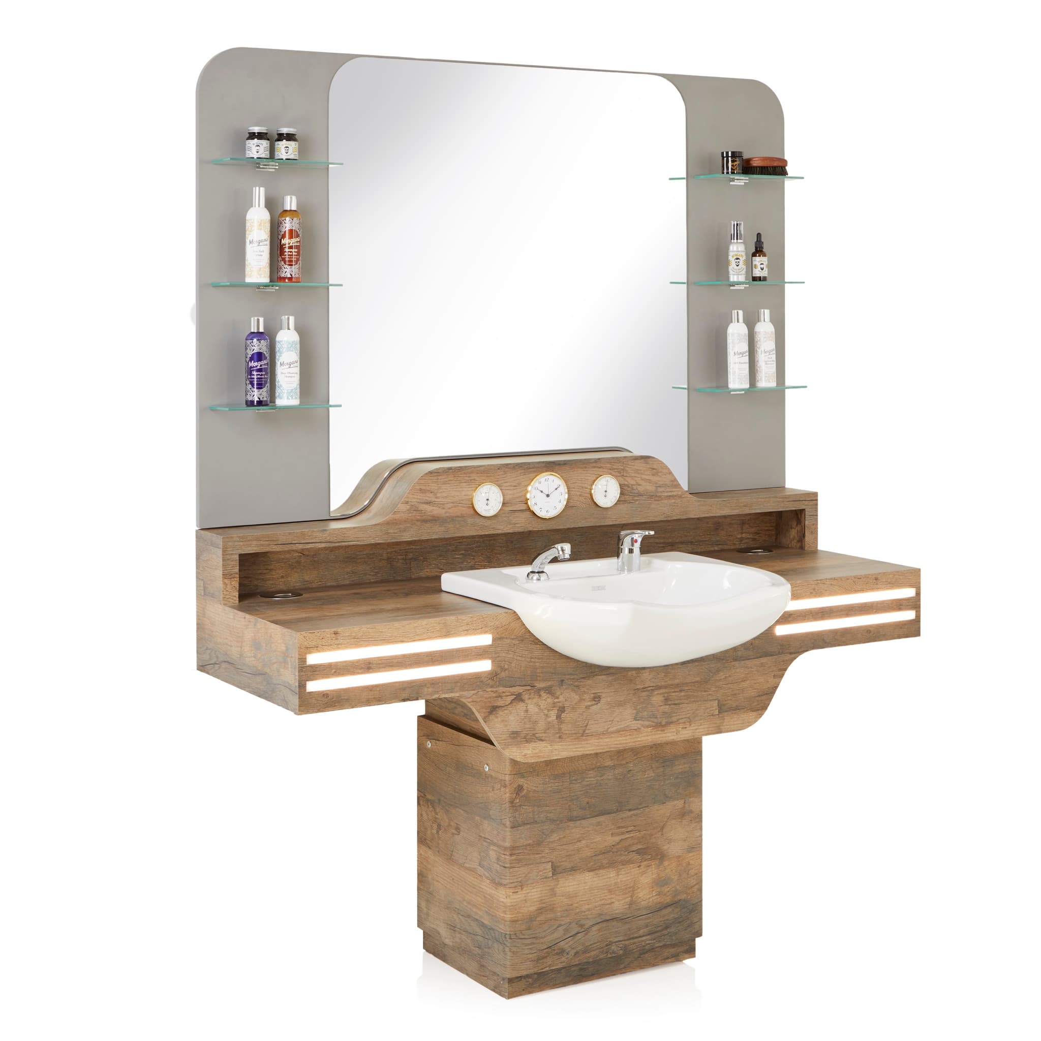 Barber - Cadillac Unit with Frontwash Basin & Retail Mirror