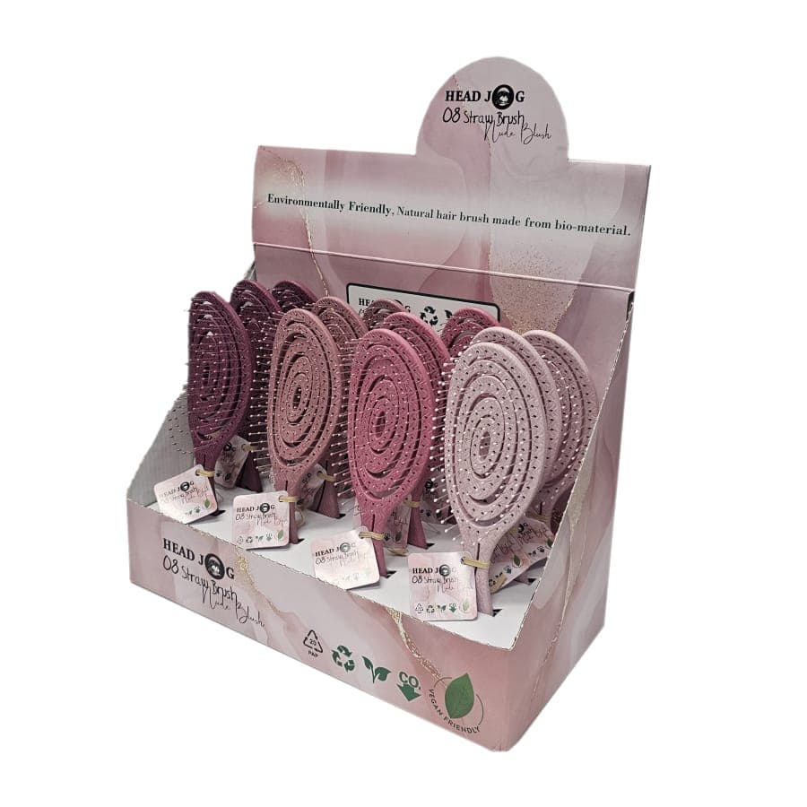 HEAD JOG BRUSH - 08 - Straw Brush Nude Blush Display