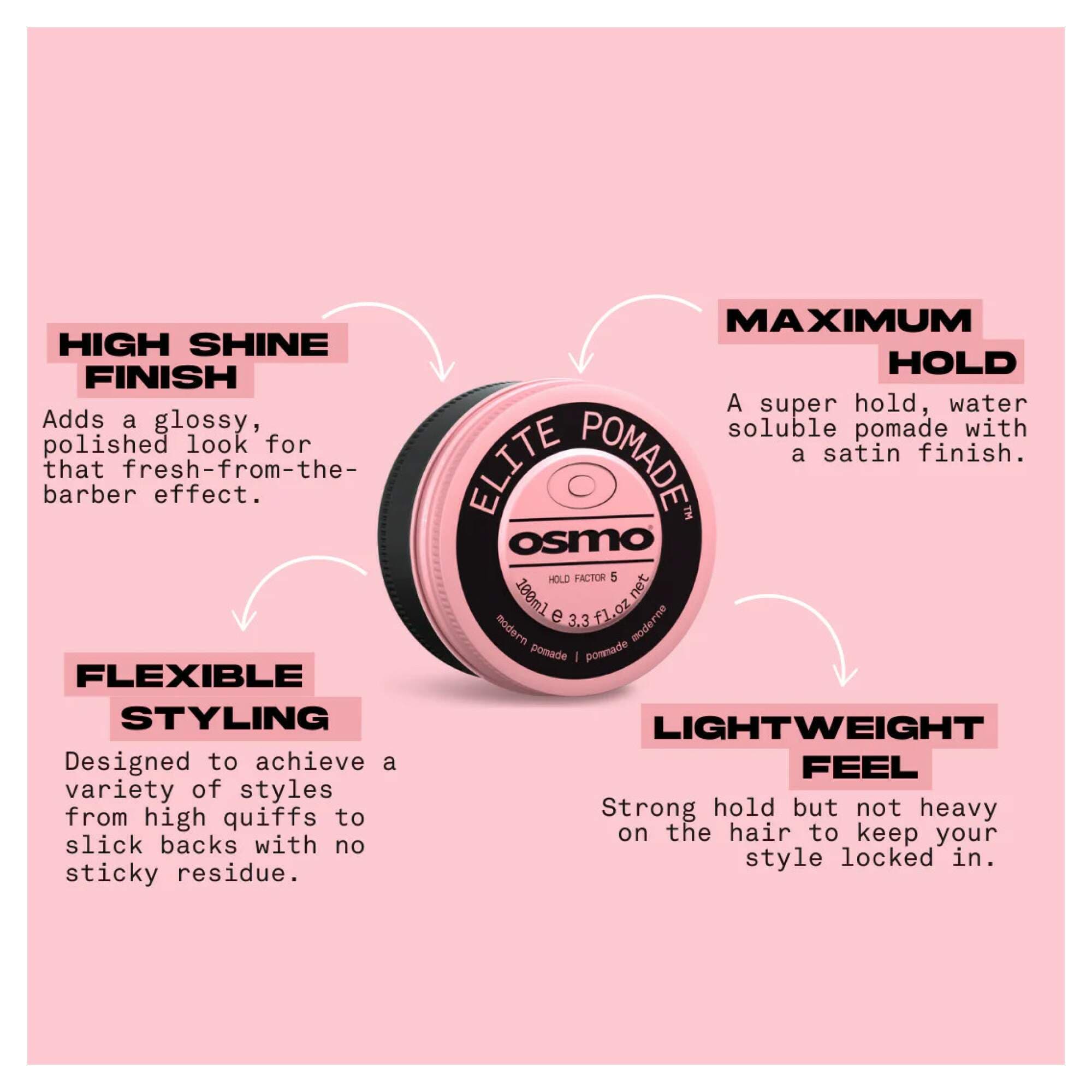 NEW OSMO - Style & Finish - Elite Pomade - 100ml - Image 3