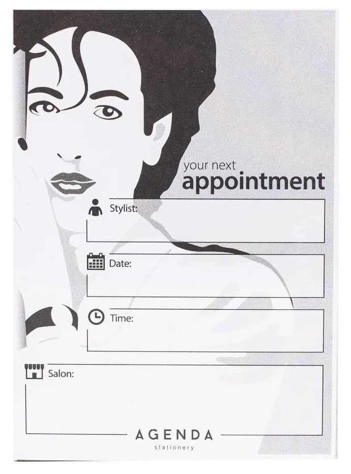 AGENDA - APPOINTMENT CARDS - Grey/White