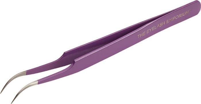 EYELASH EMPORIUM - ACCESSORIES - Camera Angle Curved Tweezer - Purple
