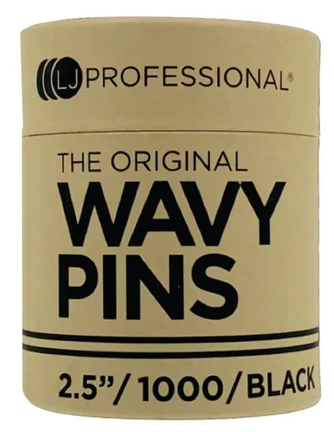 LJ PROFESSIONAL - PINS - 2.5" Wavy Pins - Black (1000pcs)
