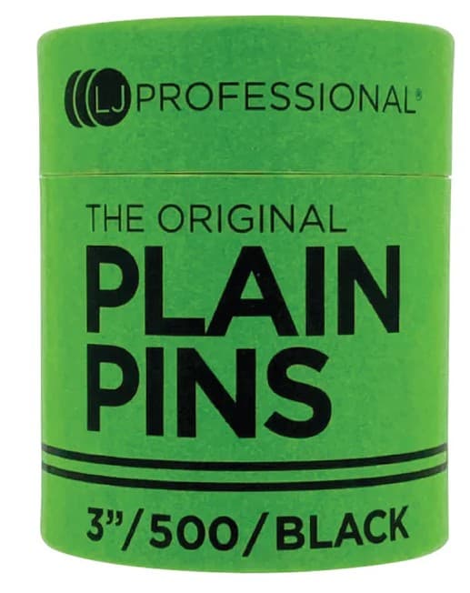 LJ PROFESSIONAL - PINS - 3" Plain Pins - Black (500pcs)