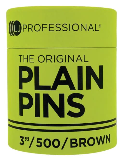 LJ PROFESSIONAL - PINS - 3" Plain Pins - Brown (500pcs)