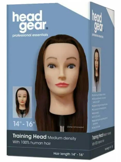 HEAD GEAR - HEADS - 35-40cm (14-16") Training Head - 100% Human Hair