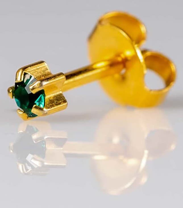 GOLD PLATE STUD - Clawset Birthstone - May