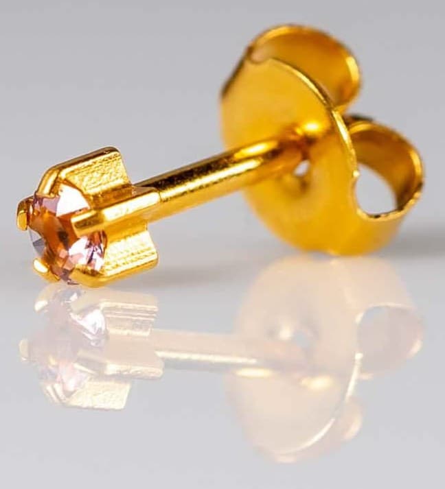 GOLD PLATE STUD - Clawset Birthstone - June
